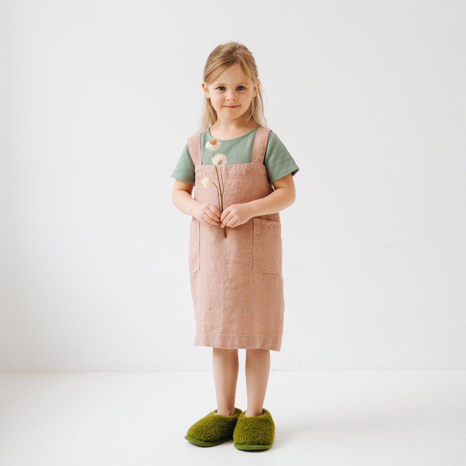 Honey Linen Pinafore Apron for Young Bakers