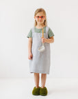 Light Grey Linen Apron for Young Bakers