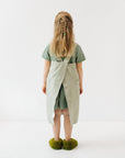 Linen Pinafore Apron for Kids Sage Green