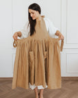 Retro Linen Apron with Adjustable Straps