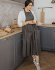 Retro Linen Apron with Adjustable Straps