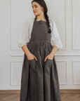 Retro Linen Apron with Adjustable Straps