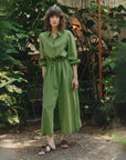 Linen Rhapsody Dress Foliage Green