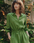 Linen Rhapsody Dress Foliage Green