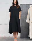 Black Linen Speedwell Dress