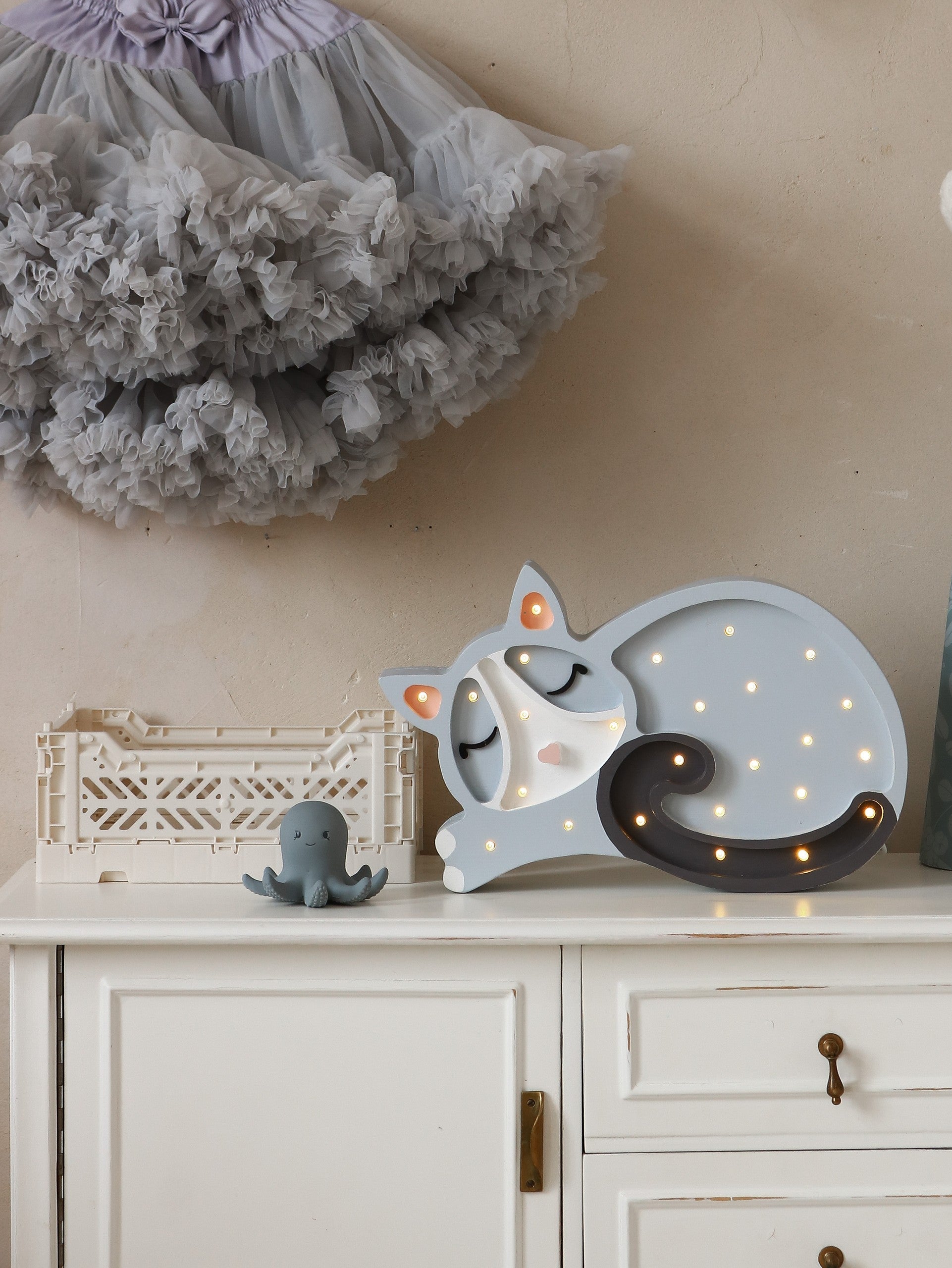 Cat Lamp for Children Room with Warm Night Light