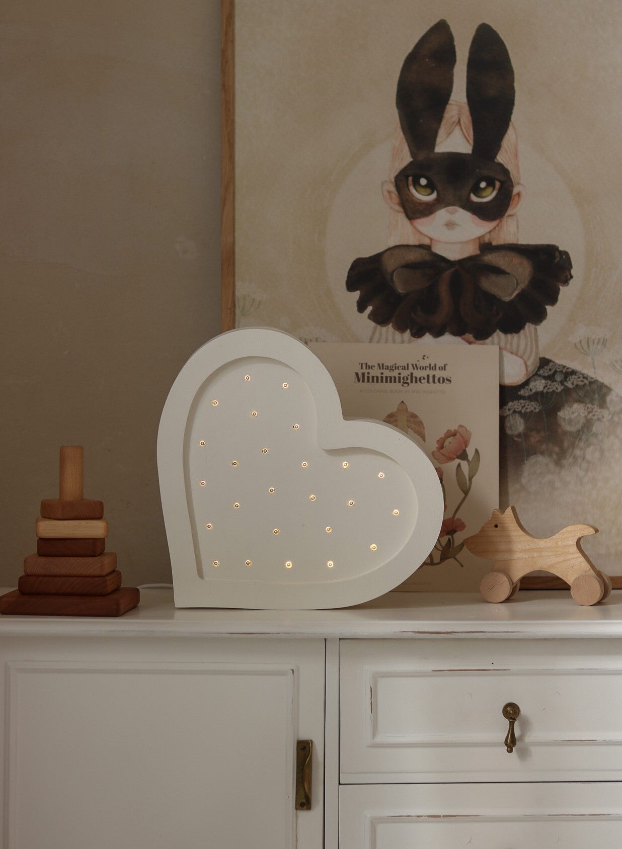Heart Shaped Wooden Night Lamp