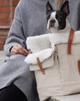 Stylish Beige Dog Carrier and Everyday Bag