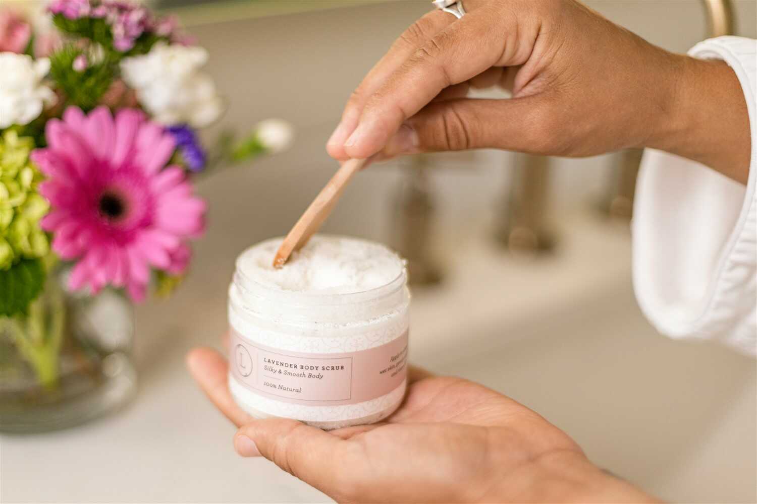 Natural Body Scrub, Lavender Body Salt Scrub-4