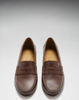 Women's Penny Loafers Leather Sole, brown leather