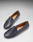 Women's Penny Driving Loafers, navy blue leather