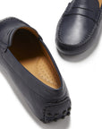 Women's Penny Driving Loafers, navy blue leather