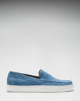 Slip-on Sneaker Loafers, petrol blue suede