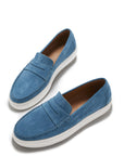 Slip-on Sneaker Loafers, petrol blue suede