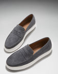 Slip-on Sneaker Loafers, slate grey suede
