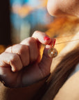 Sun Shell Pearl Locket Necklace