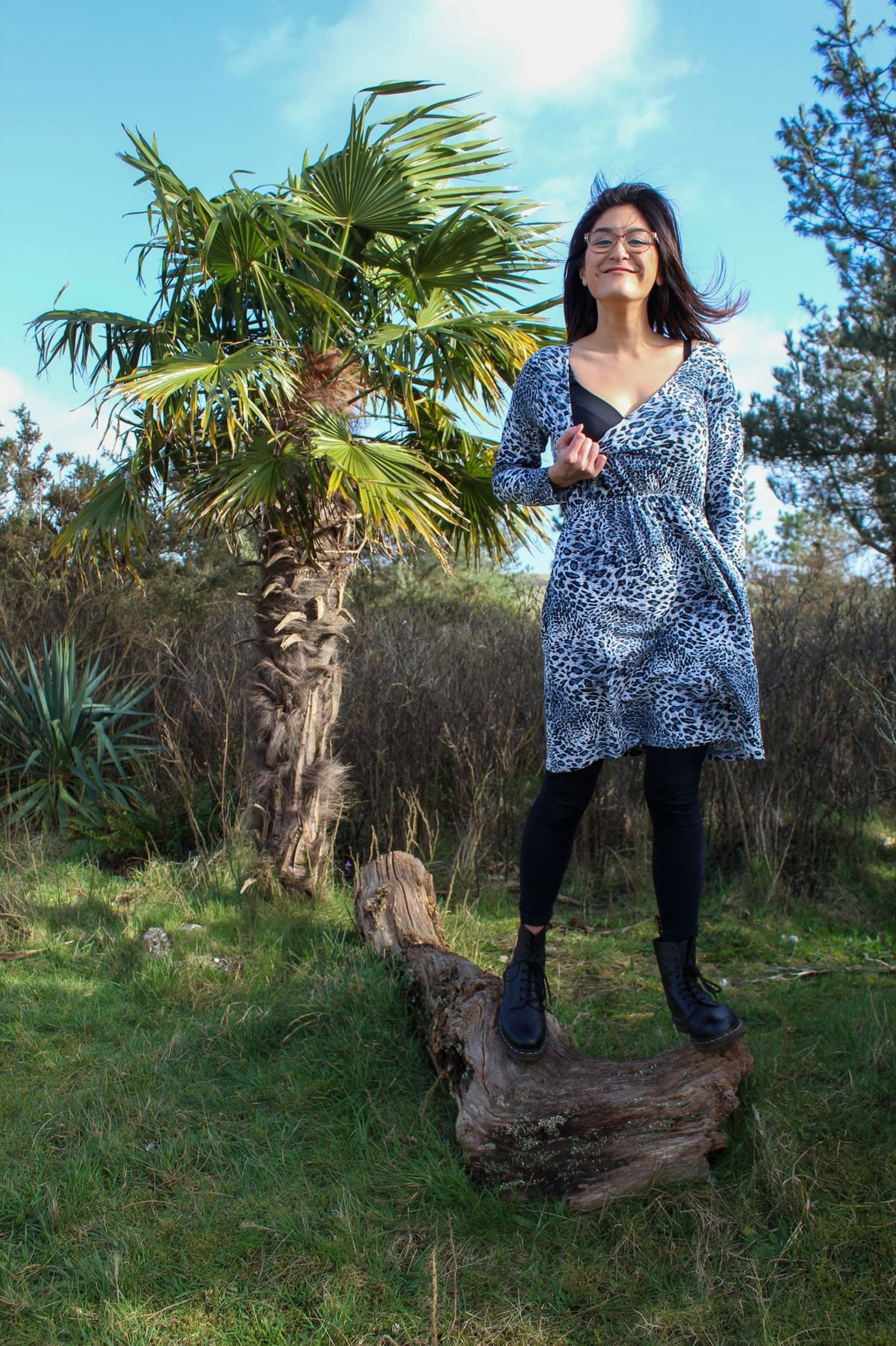 Petite Leopard Print Dress – Flattering Fit with Pockets | Skater Style