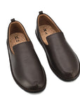 Classic Slip On Leather Moccasins Dark Brown