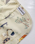 Long Sleeved Baby Bib - Digger Land Print