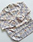 Long Sleeved Baby Bib - Blue Harlequin