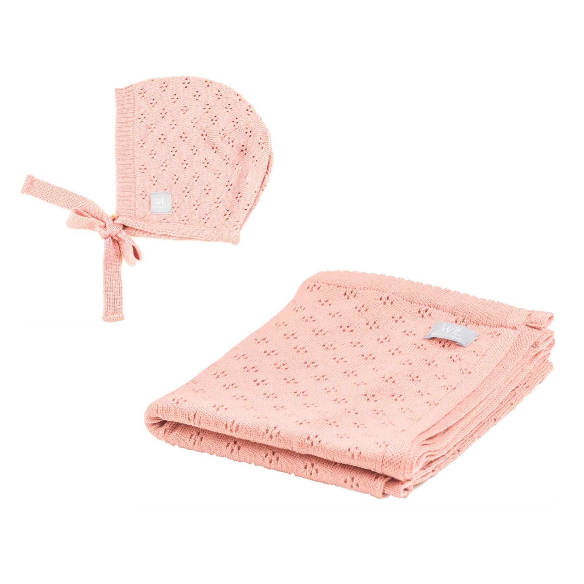 LOVE Baby Gift Set with Blanket and Bonnet