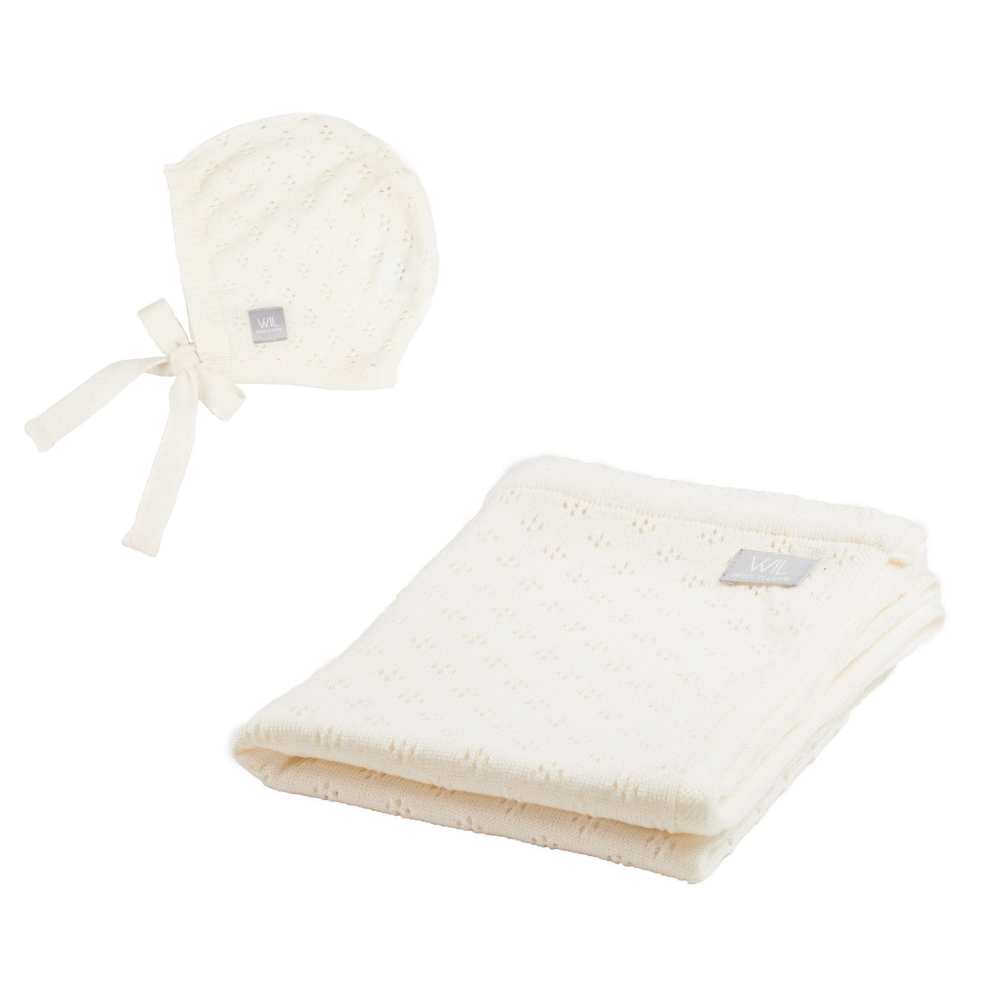LOVE Baby Gift Set with Blanket and Bonnet