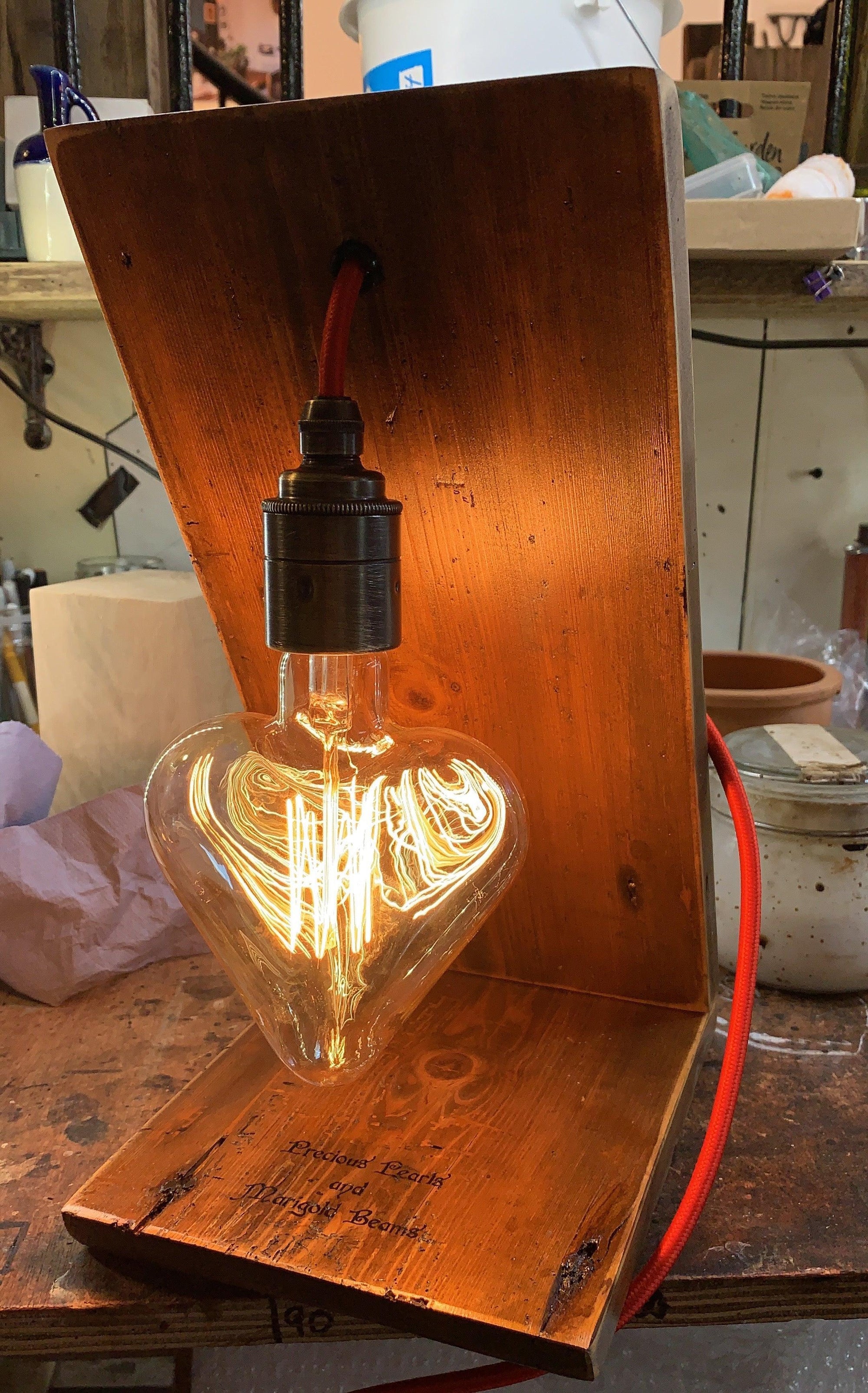 Love Heart &#39;Angel&#39; Table Lamp