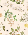 Lovely Bee Orchard Floral Wallpaper