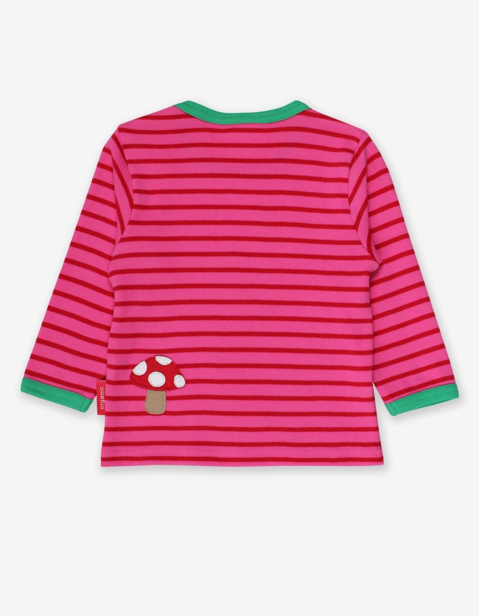 Sweet Deer Fawn with Oak Leaf and Mushroom Print Long Sleeve Baby Shirt in Soft Organic Cotton by Toby Tiger at brixbailey.com
