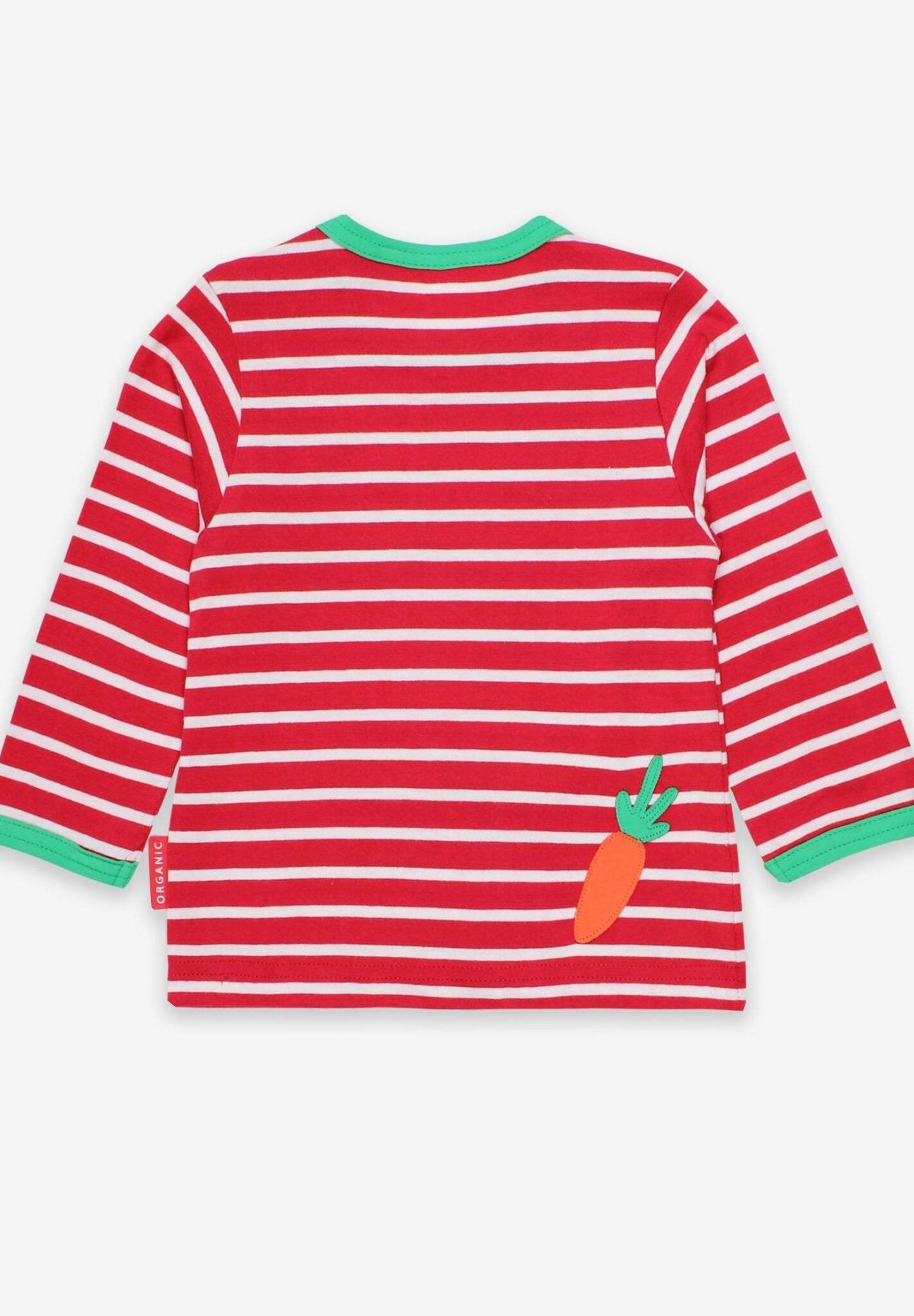 Premium Striped Organic Cotton Frog Baby Bodysuit with Snap Buttons for Easy Dressing by Toby Tiger at brixbailey.com