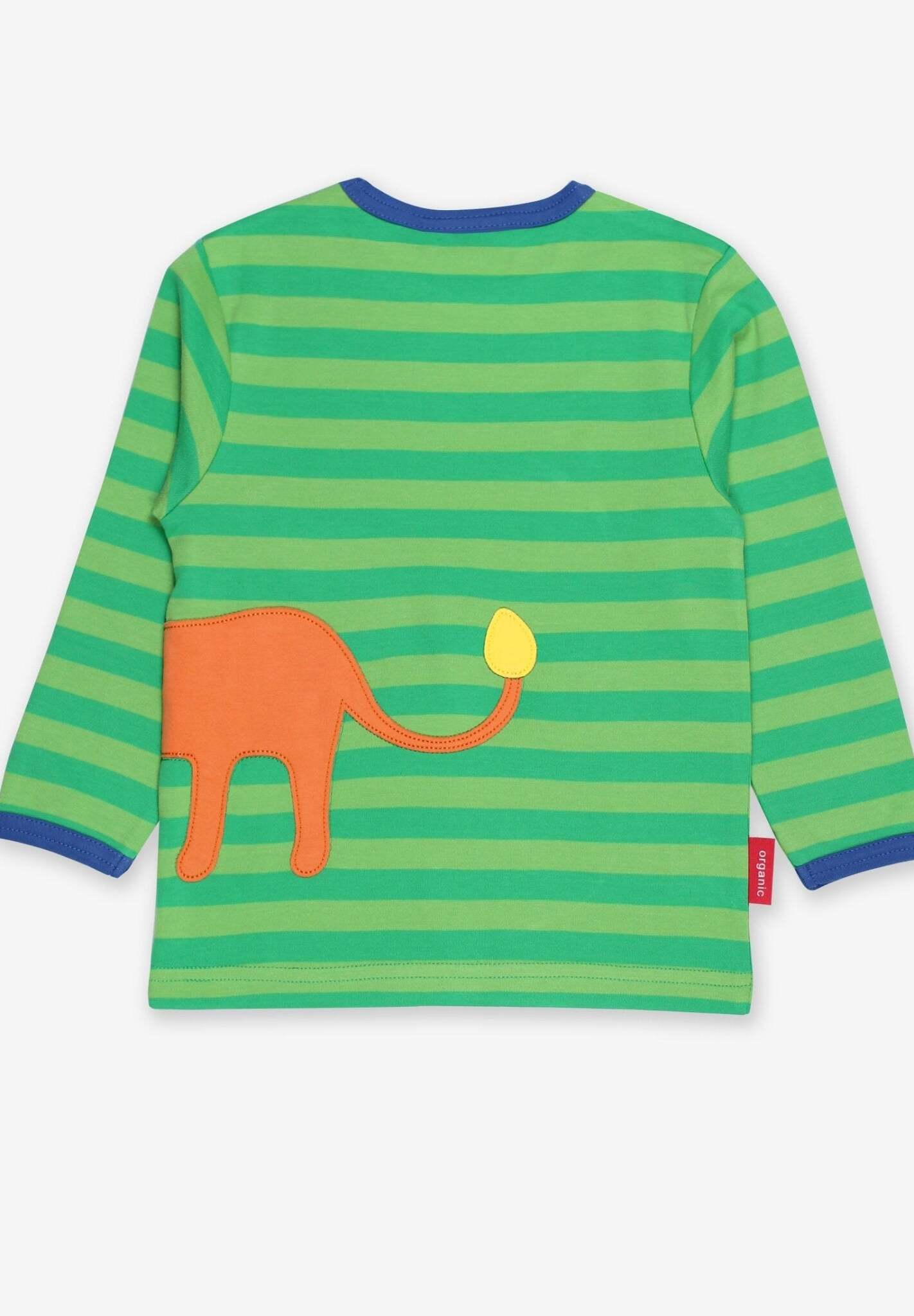 Luxury Organic Cotton Long Sleeve Shirt Featuring Proud Jungle King with Swinging Tail Design by Toby Tiger at brixbailey.com