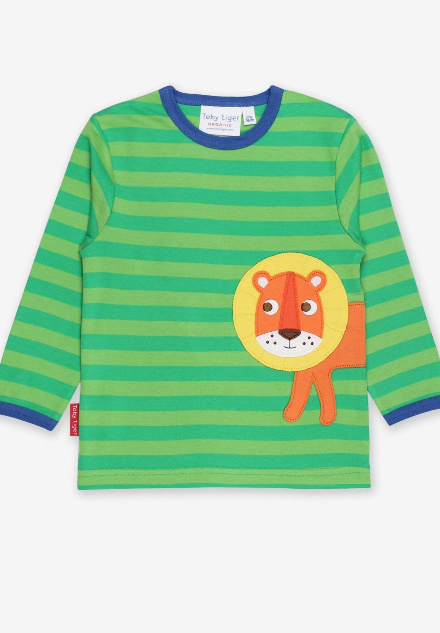 Luxury King of the Jungle Organic Cotton Long Sleeve Shirt with Playful Design and Snap Buttons by Toby Tiger at brixbailey.com
