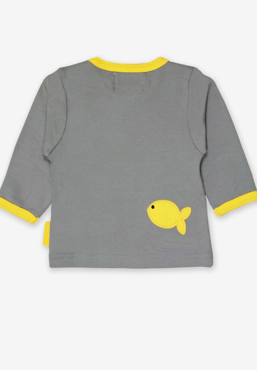 Premium organic cotton long sleeve shirt with cute penguin applique, stylish and comfortable for toddlers by Toby Tiger at brixbailey.com