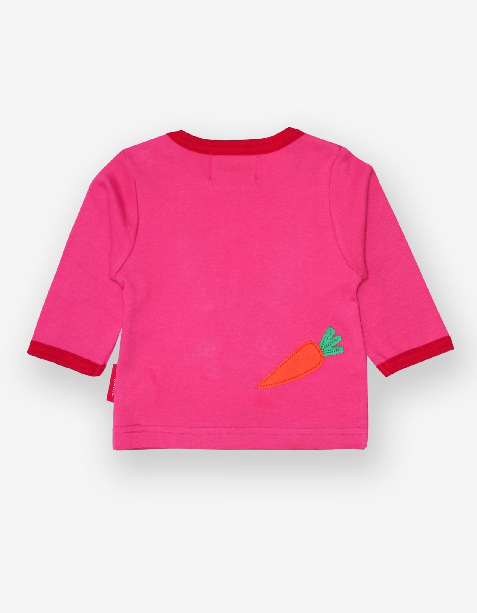Luxury Pink Organic Cotton Long Sleeve Baby Shirt with Bunny Applique and Surprise Back Detail by Toby Tiger at brixbailey.com