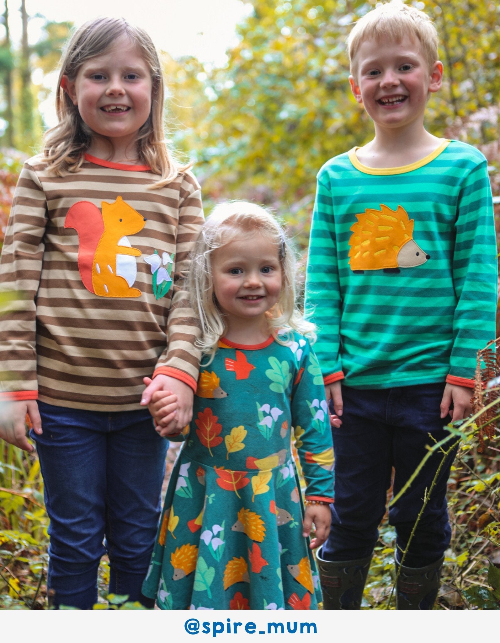 Premium Organic Cotton Striped Long-Sleeve Baby Shirt with Hedgehog Applique and Orange Trim by Toby Tiger at brixbailey.com