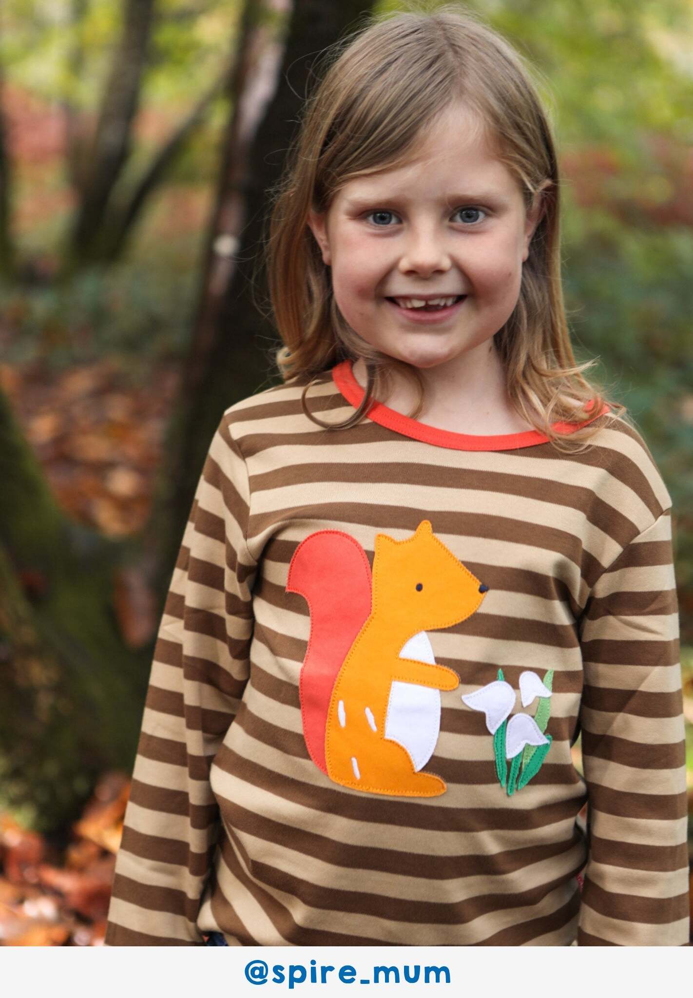 Premium Soft Brown Striped Long Sleeve Baby Shirt with Orange Trim and Hedgehog Applique, 100% Organic Cotton by Toby Tiger at brixbailey.com