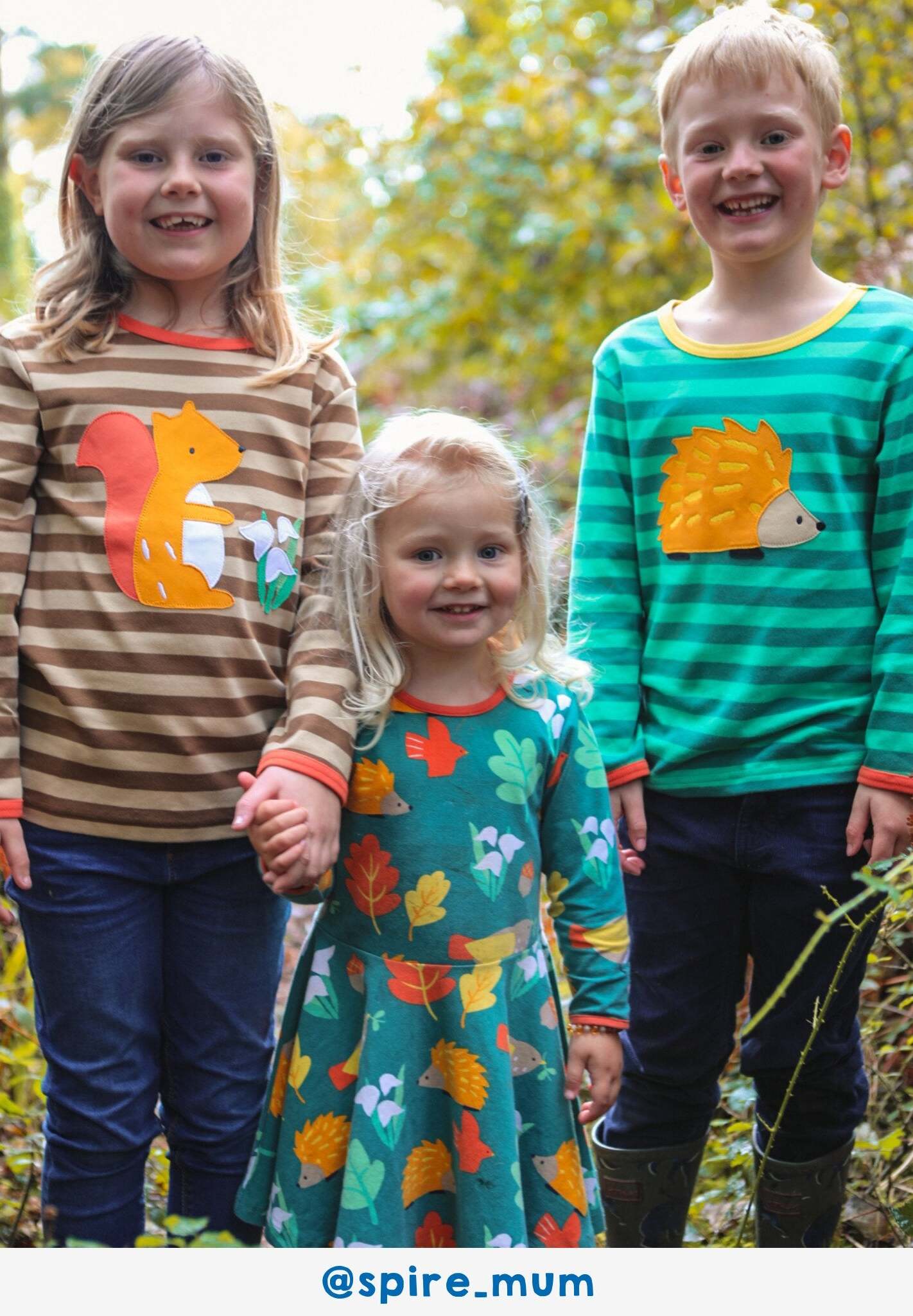 Premium Organic Cotton Striped Long-Sleeve Baby Shirt with Hedgehog Applique and Contrast Orange Hem by Toby Tiger at brixbailey.com