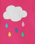 Vibrant Pink Organic Cotton Long Sleeve Baby Shirt with Snap Buttons, Sustainable and Soft Rainbow Cloud Print, GOTS Certified by Toby Tiger at brixbailey.com