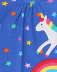 Dreamy Rainbow Unicorn and Starry Sky Organic Cotton Dress for Babies and Toddlers, Long Sleeves, Sustainable Kids Fashion by Toby Tiger at brixbailey.com