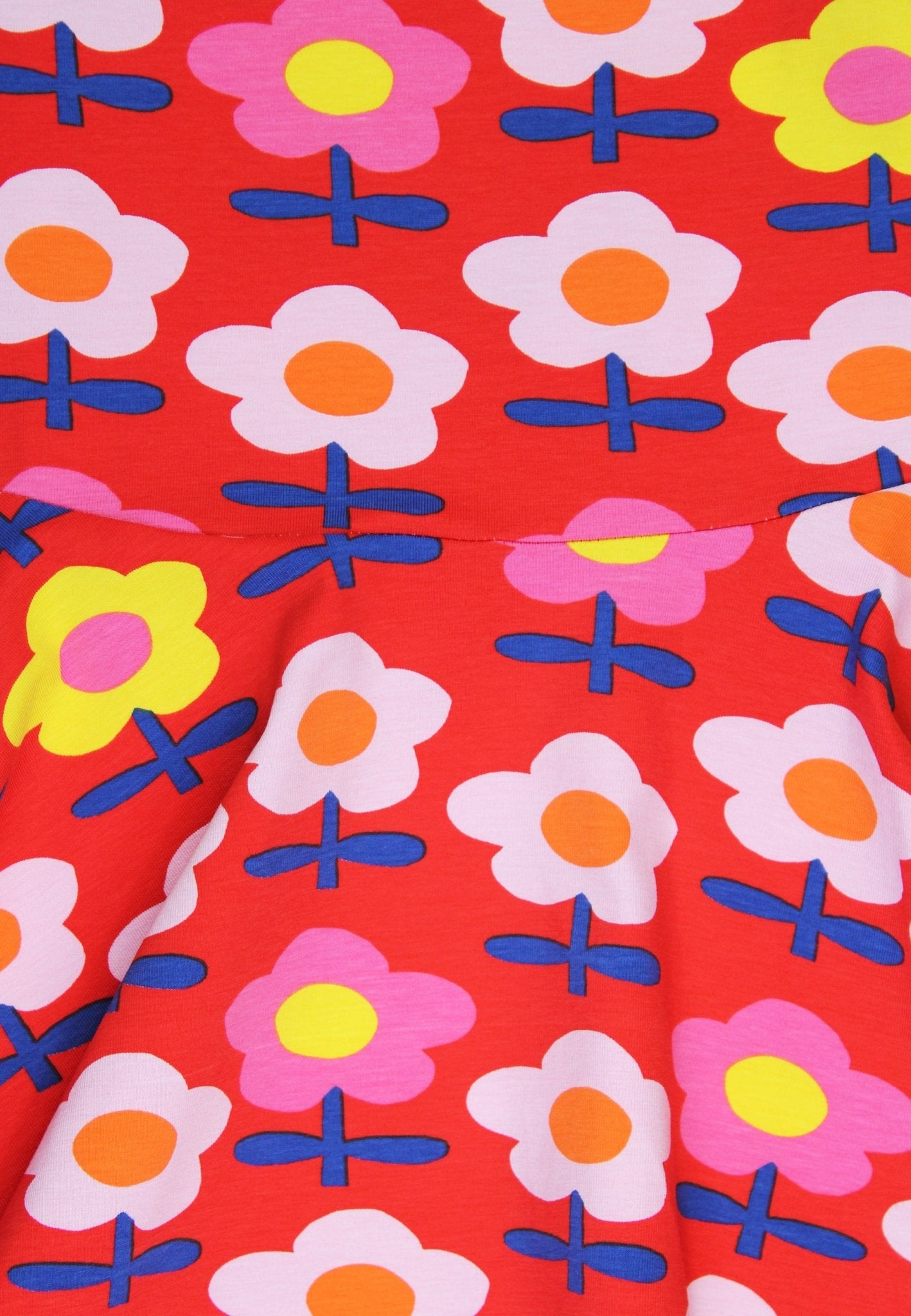 Retro Floral Print Skater Dress for Kids, Sustainable and Stylish with GOTS Certified Organic Cotton by Toby Tiger at brixbailey.com