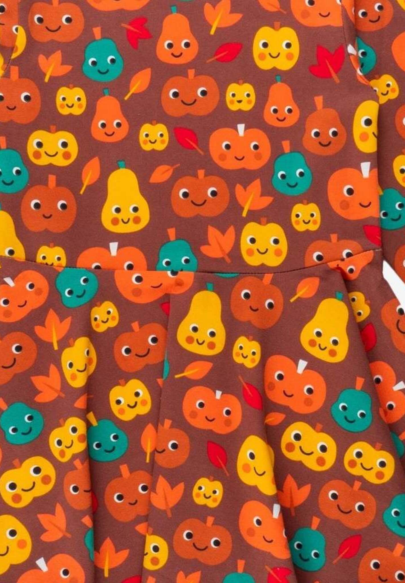 Premium organic cotton kids pumpkin skater dress, long sleeve eco-friendly Halloween outfit, soft GOTS-certified fabric, stylish fall wardrobe essential by Toby Tiger at brixbailey.com
