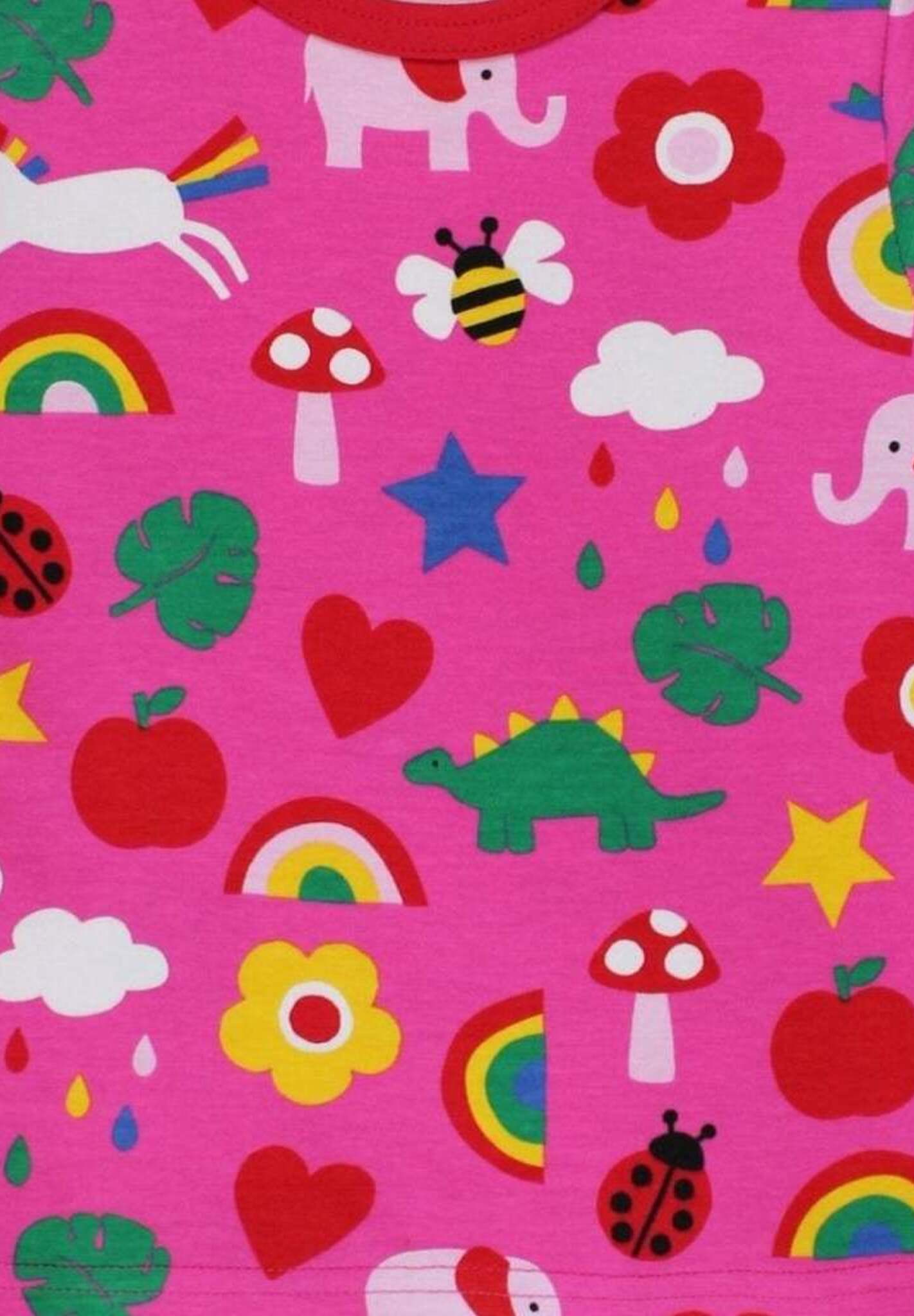 Premium long-sleeve baby shirt with colorful dinosaur unicorn elephant print, soft organic cotton, snap buttons, sustainable GOTS certified by Toby Tiger at brixbailey.com