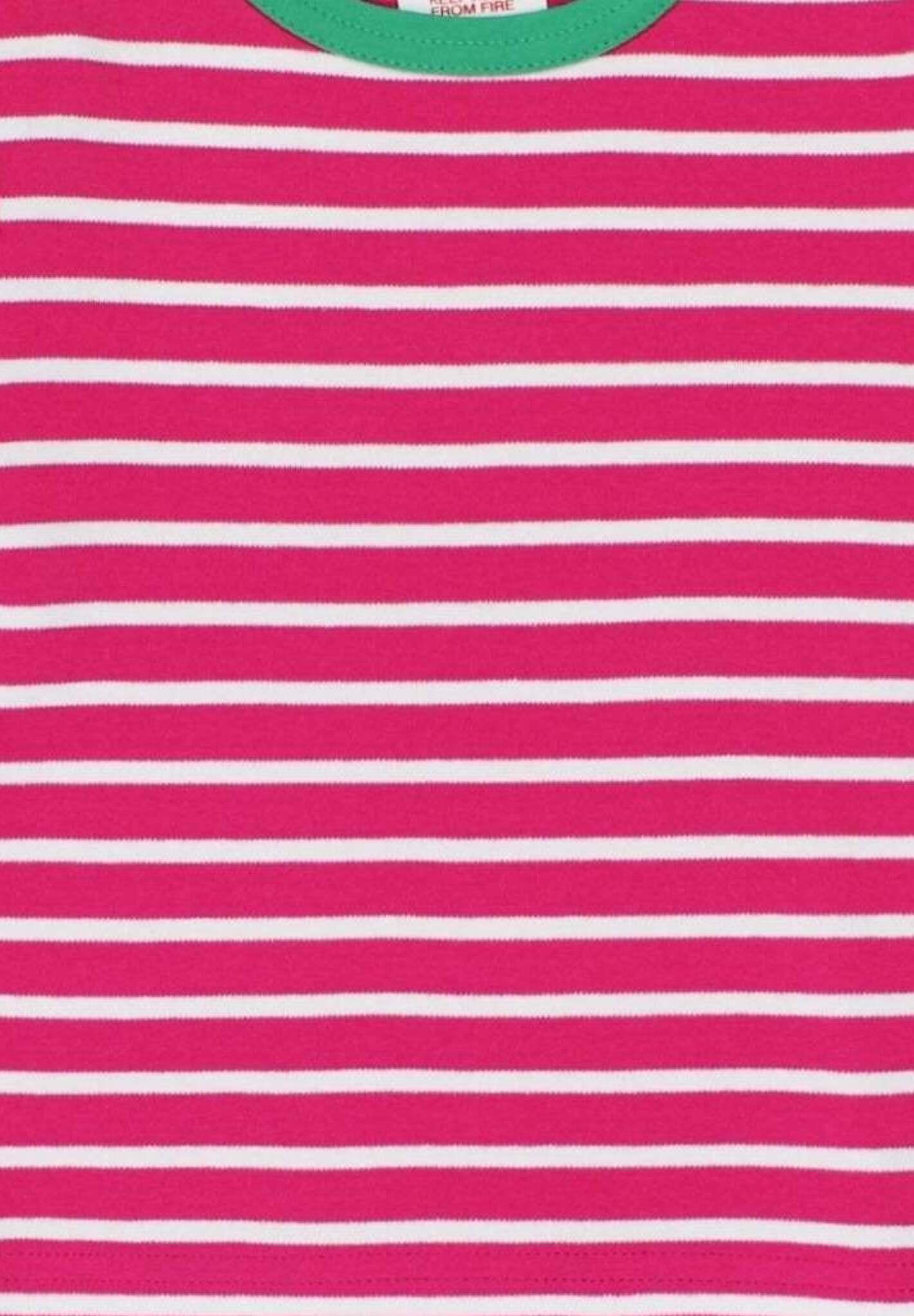 Soft Pink and White Striped Organic Cotton Shirt with Snap Buttons, GOTS Certified, Eco-Friendly Dye, Machine Washable by Toby Tiger at brixbailey.com