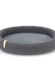 Anthracite Oval Dog Bed with Cushion