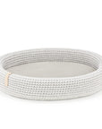 Light Grey Oval Dog Bed with Cushion