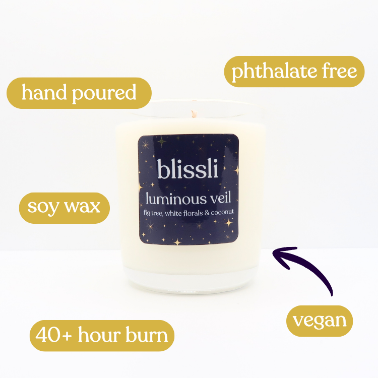 luminous veil – fig tree, white florals &amp; coconut 220g soy candle