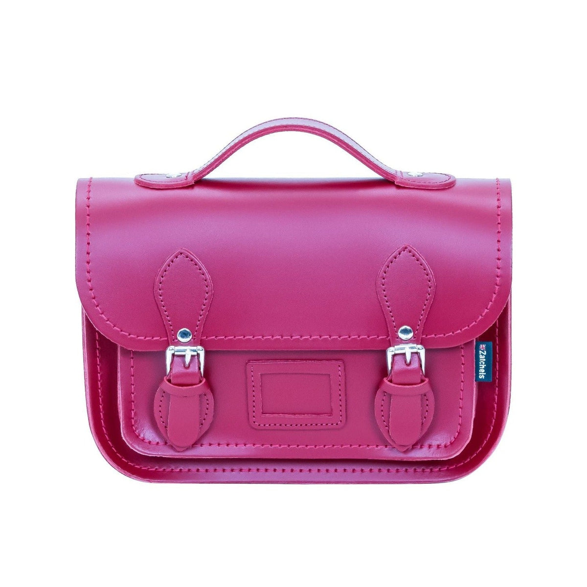 Leather Midi Satchel - Magenta