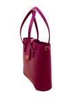 Leather Mini Twist Lock Shopper Bag - Magenta