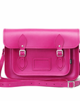 Handmade Leather Satchel - Magenta