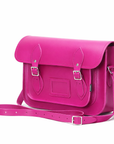 Handmade Leather Satchel - Magenta